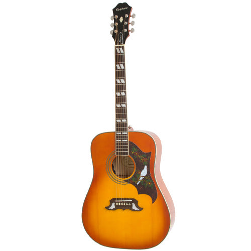 Epiphone Dove Pro Solid Top Acoustic Electric Guitar With Built in Pickup Violin Burst