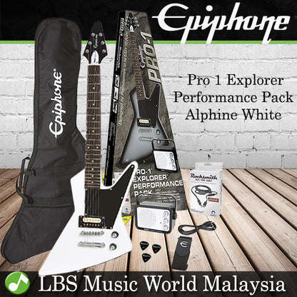 Epiphone Pro-1 Explorer Performance Pack Electric Guitar with Amp Package Pro 1 (Alpine White)