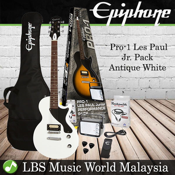Epiphone PRO-1 Les Paul Jr Electric Guitar Pack With Amp Package PRO 1 (Alpine White)