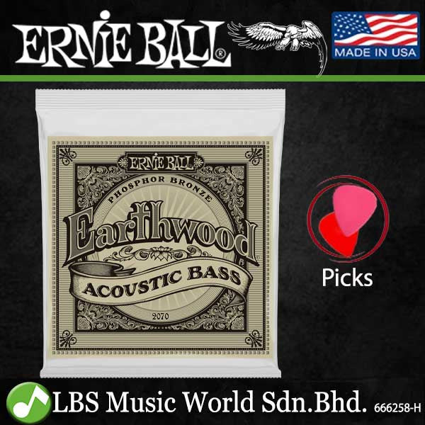Ernie Ball 2070 Earthwood Phosphor Bronze Acoustic Bass Guitar Strings (45-95)