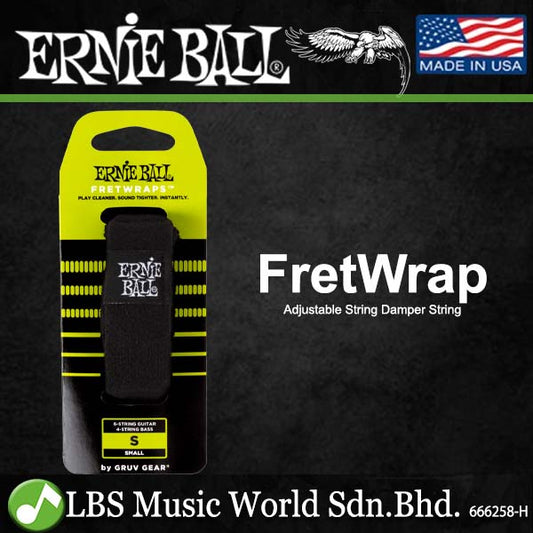 Ernie Ball by Gruv Gear FretWrap Adjustable String Damper Strap for Guitar and Bass (9012 9013 9014)