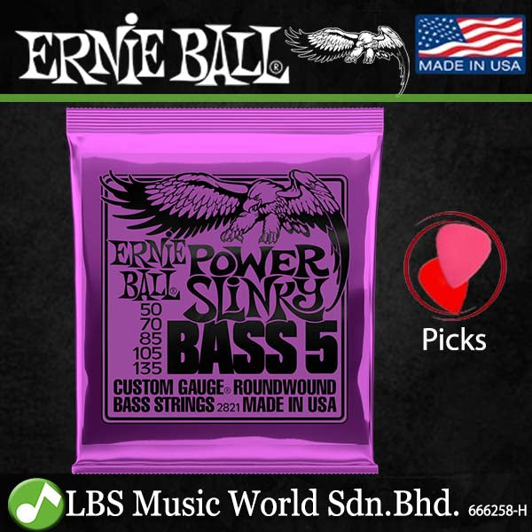 Ernie Ball 2821 Power Slinky Nickel Wound Electric Bass Guitar String (50-135)