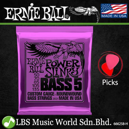 Ernie Ball 2821 Power Slinky Nickel Wound Electric Bass Guitar String (50-135)