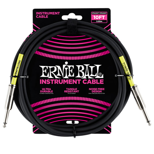Ernie Ball Classic Series Instrument Cable Straight For Electric Bass Acoustic Guitar (6048 6399)