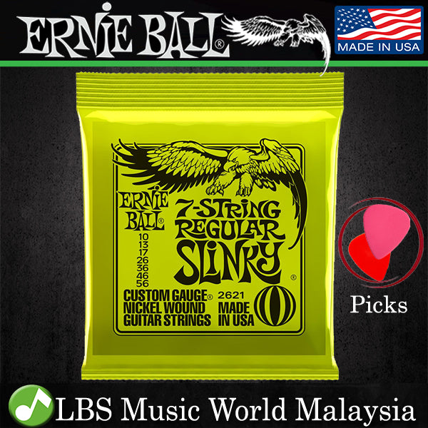 Ernie Ball 2621 Regular Slinky 7-string Nickel Wound Electric Guitar String (10-56)
