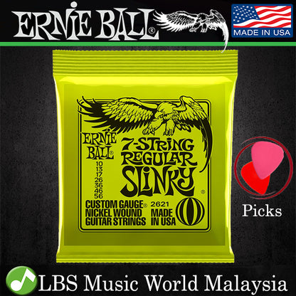 Ernie Ball 2621 Regular Slinky 7-string Nickel Wound Electric Guitar String (10-56)