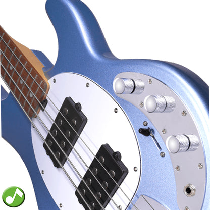 Sterling by Ernie Ball Music Man Stingray Ray4HH Bass Guitar- Lake Blue Metallic (RAY4HH-LBM)