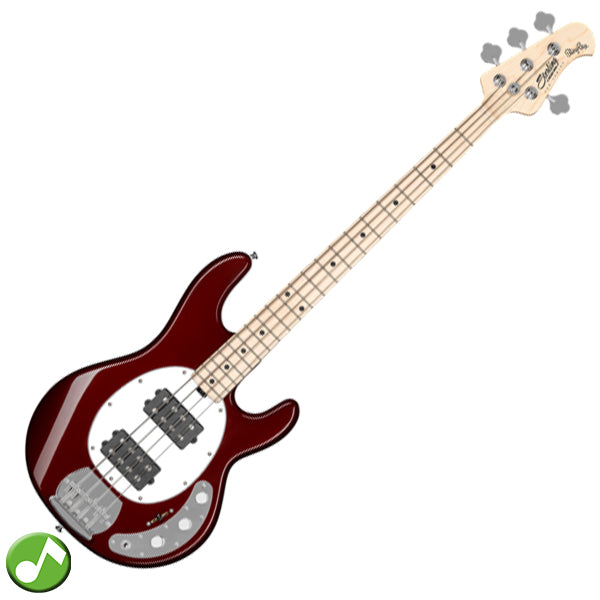 Sterling by Ernie Ball Music Man Stingray Ray4HH Bass Guitar- Candy Apple Red (RAY4HH-CAR)