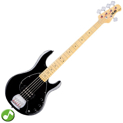 Sterling by Ernie Ball Music Man Stingray Ray5 Electric Bass Guitar- Black (RAY5-BK)