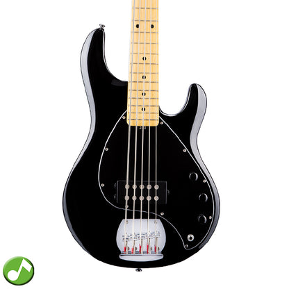 Sterling by Ernie Ball Music Man Stingray Ray5 Electric Bass Guitar- Black (RAY5-BK)