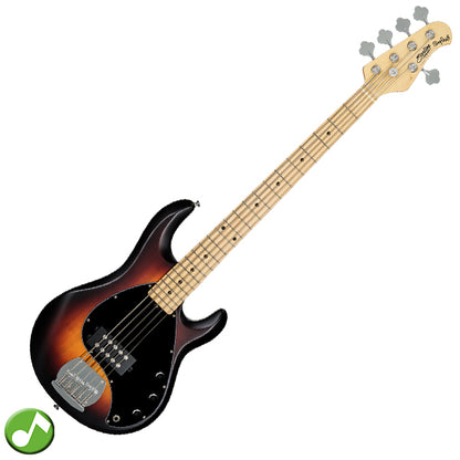 Sterling by Ernie Ball Music Man Stingray Ray5 Electric Bass Guitar- Vintage Sunburst Satin (RAY5-VSBS)