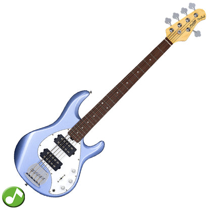 Sterling by Ernie Ball Music Man Stingray Ray5HH Electric Bass Guitar- Lake Blue Metallic (RAY5HH-LBM)