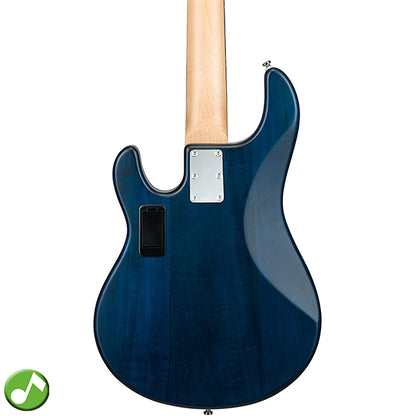 Sterling by Ernie Ball Music Man Stingray Ray5 Electric Bass Guitar- Trans Blue Satin (RAY5-TBLS)