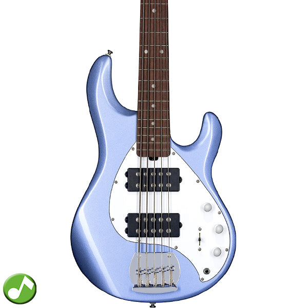 Sterling by Ernie Ball Music Man Stingray Ray5HH Electric Bass Guitar- Lake Blue Metallic (RAY5HH-LBM)