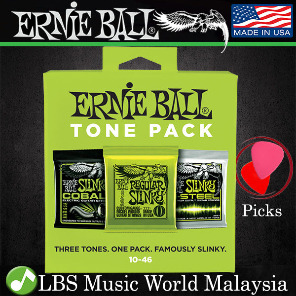 Ernie Ball 3331 Regular Slinky Electric Guitar String Tone Pack Nickel , Cobalt & M Steel (10-46)