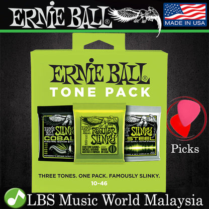 Ernie Ball 3331 Regular Slinky Electric Guitar String Tone Pack Nickel , Cobalt & M Steel (10-46)