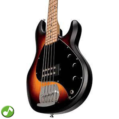 Sterling by Ernie Ball Music Man Stingray Ray5 Electric Bass Guitar- Vintage Sunburst Satin (RAY5-VSBS)