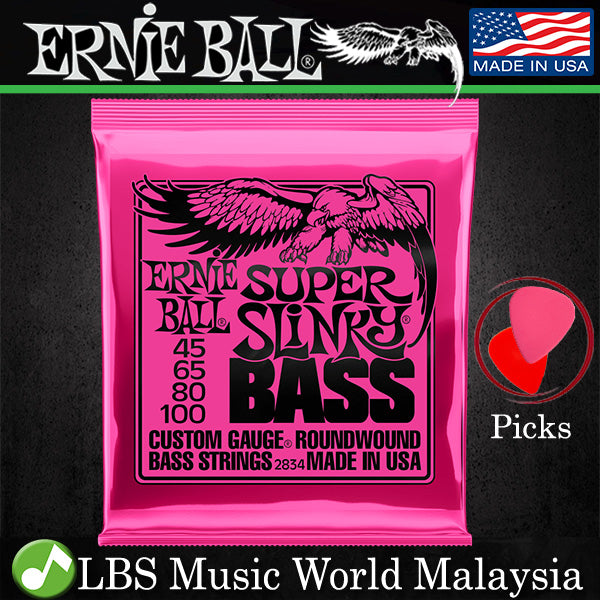 Ernie Ball 2834 Super Slinky Nickel Wound Electric Bass Guitar String (45-100)