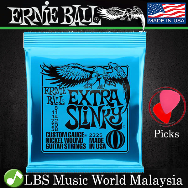 Ernie Ball 2225 Extra Slinky Nickel Wound Electric Guitar String (08-38)