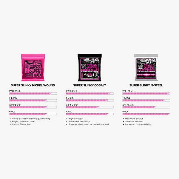 Ernie Ball 3333 Super Slinky Electric Guitar String Tone Pack Nickel , Cobalt & M Steel (09-42)