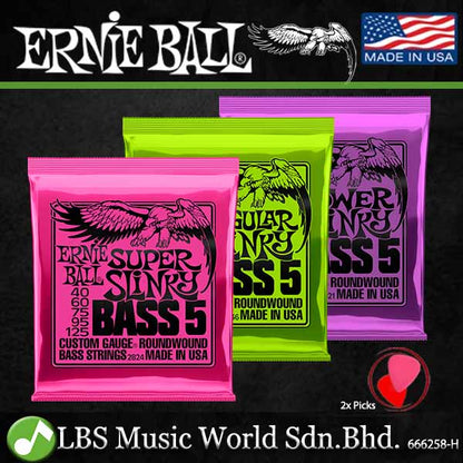 Ernie Ball 2824 Super Slinky 5 String Nickel Wound Electric Bass Guitar String (40-125)