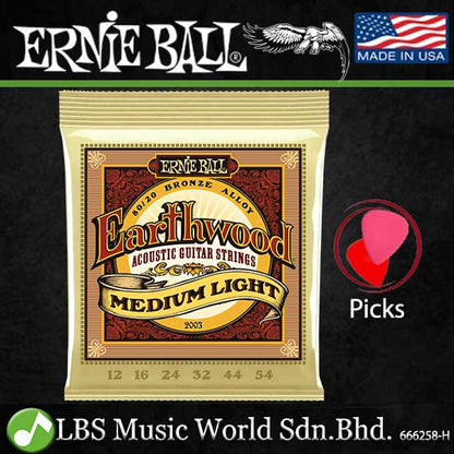 Ernie Ball 2006 Earthwood Extra Light 80/20 Bronze Acoustic Guitar String (10-50)
