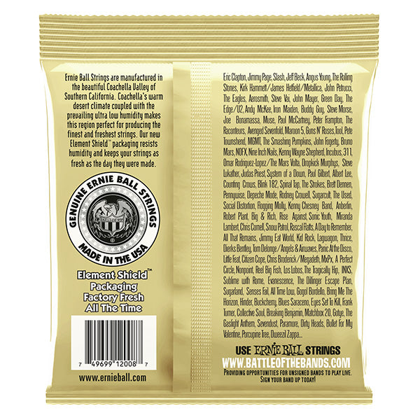 Ernie Ball 2008 Earthwood Rock and Blue With Plain G 80/20 Bronze Acoustic Guitar String (10-52)