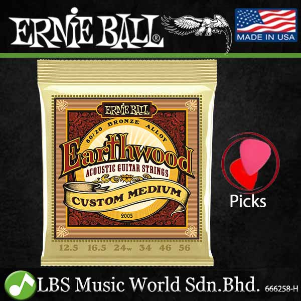 Ernie Ball 2006 Earthwood Extra Light 80/20 Bronze Acoustic Guitar String (10-50)