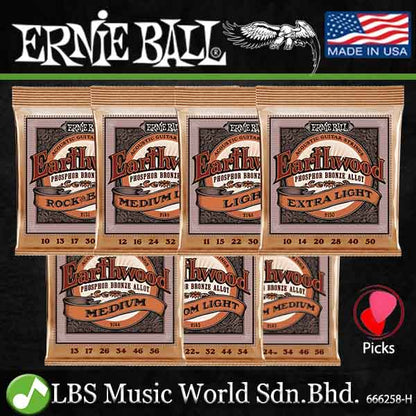 Ernie Ball 2150 Earthwood Extra Light Phosphor Bronze Acoustic Guitar String (10-50)