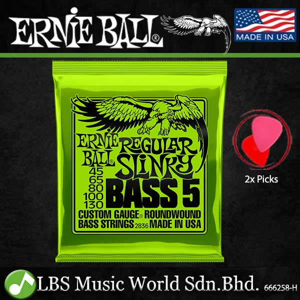 Ernie Ball 2824 Super Slinky 5 String Nickel Wound Electric Bass Guitar String (40-125)