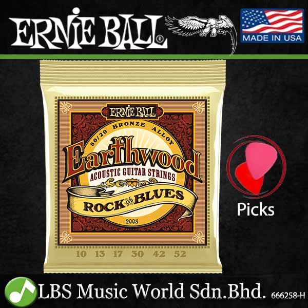 Ernie Ball 2006 Earthwood Extra Light 80/20 Bronze Acoustic Guitar String (10-50)