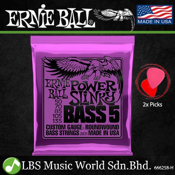 Ernie Ball 2824 Super Slinky 5 String Nickel Wound Electric Bass Guitar String (40-125)