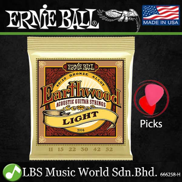Ernie Ball 2006 Earthwood Extra Light 80/20 Bronze Acoustic Guitar String (10-50)