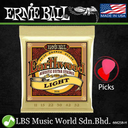 Ernie Ball 2006 Earthwood Extra Light 80/20 Bronze Acoustic Guitar String (10-50)