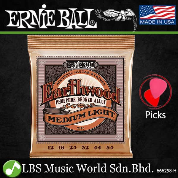 Ernie Ball 2150 Earthwood Extra Light Phosphor Bronze Acoustic Guitar String (10-50)