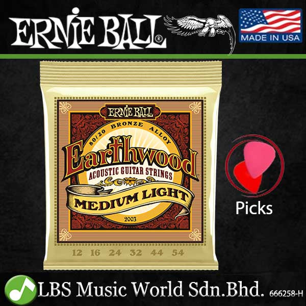 Ernie Ball 2006 Earthwood Extra Light 80/20 Bronze Acoustic Guitar String (10-50)