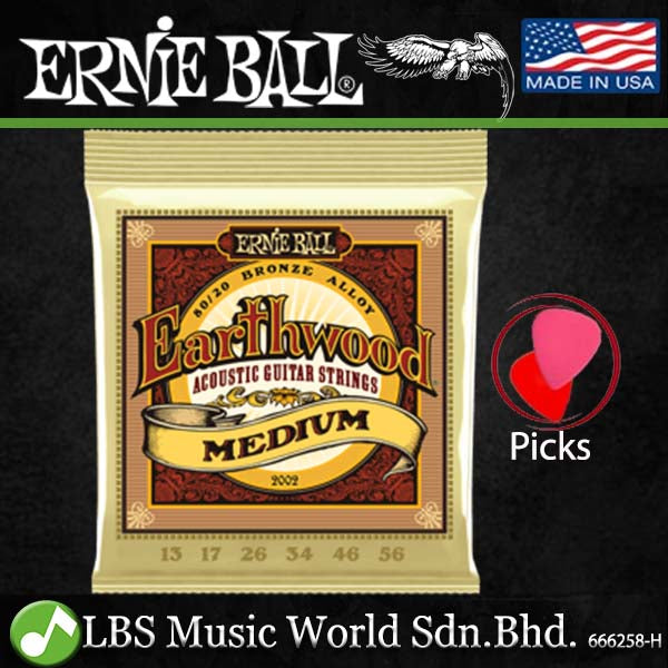 Ernie Ball 2006 Earthwood Extra Light 80/20 Bronze Acoustic Guitar String (10-50)