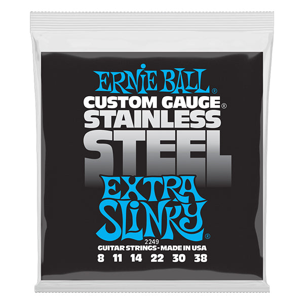 Ernie Ball 2249 Extra Slinky Stainless Steel Wound Electric Guitar String (8-38)