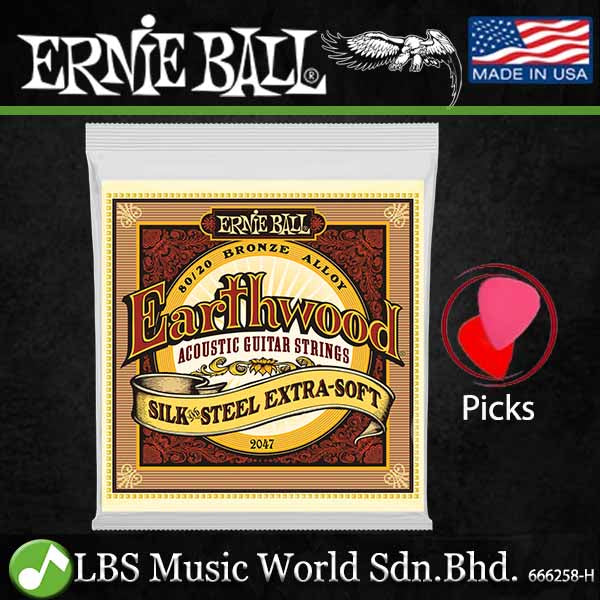 Ernie Ball 2006 Earthwood Extra Light 80/20 Bronze Acoustic Guitar String (10-50)