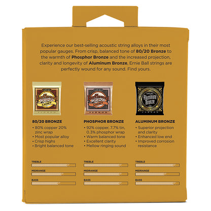 Ernie Ball 3314 Light Acoustic Guitar String Tone Pack Earthwood & Aluminium Bronze (11-52)