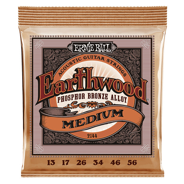 Ernie Ball 2144 Earthwood Medium Phosphor Bronze Acoustic Guitar String (13-56)
