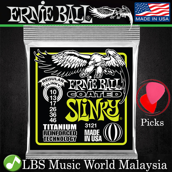 Ernie Ball 3121 Regular Slinky Coated Titanium RPS Electric Guitar String (10-46)