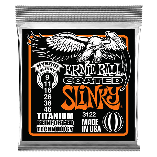 Ernie Ball 3122 Hybrid Slinky Coated Titanium RPS Electric Guitar String (9-46)
