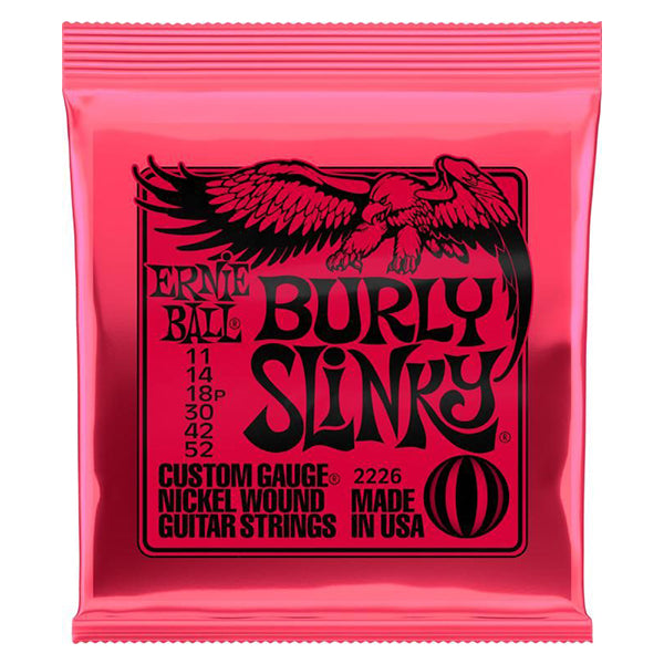 Ernie Ball 2226 Burly Slinky Nickel Wound Electric Guitar String Custom Gauge Nickel Wound (11-52)