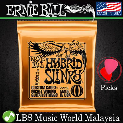 Ernie Ball 2222 Hybrid Slinky Nickel Wound Electric Guitar String (9-46)