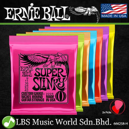 Ernie Ball 2223 Super Slinky Nickel Wound Electric Guitar String (09-42)