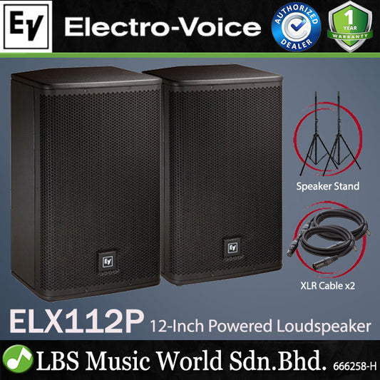 EV Electro-Voice ELX112P 1000W 12" Powered Speaker with Stand (ELX112 ELX 112P)