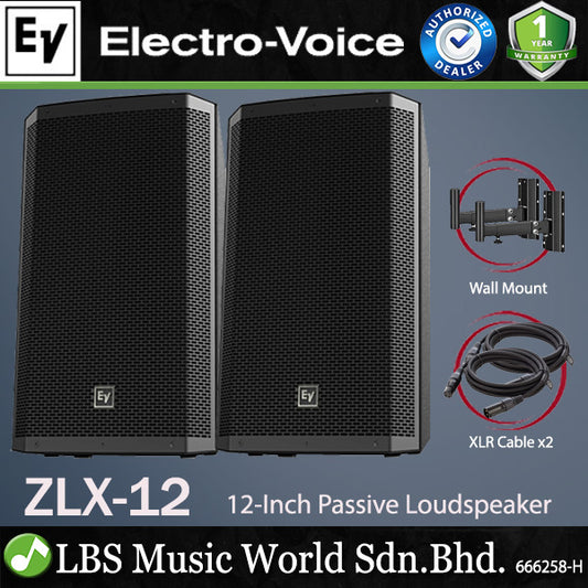 EV Electro-Voice ZLX-12 1000W 12" Passive Loudspeaker with Speaker Stand (ZLX12 ZLX 12)