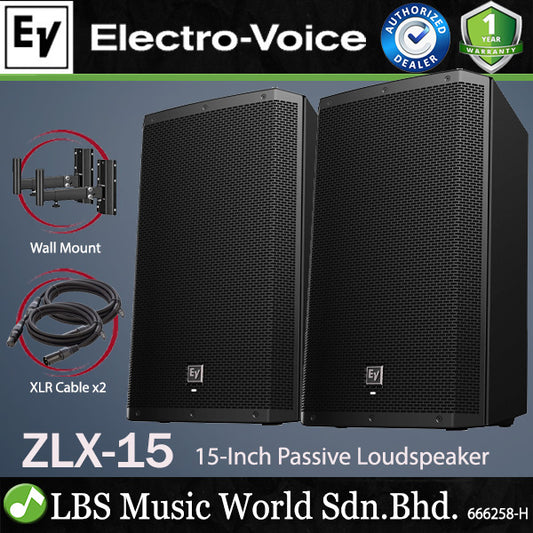 EV Electro-Voice ZLX-15 1000W 15" Passive Loudspeaker with Speaker Stand (ZLX15 ZLX 15)