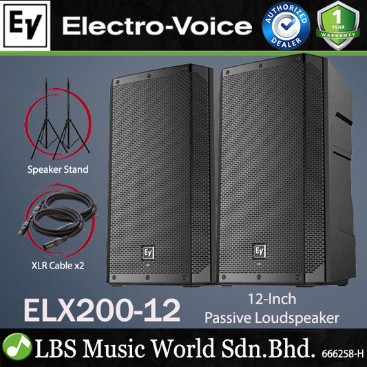 EV Electro-Voice ELX200-12 1200W 12" Passive Speaker with Stand (ELX200 12)